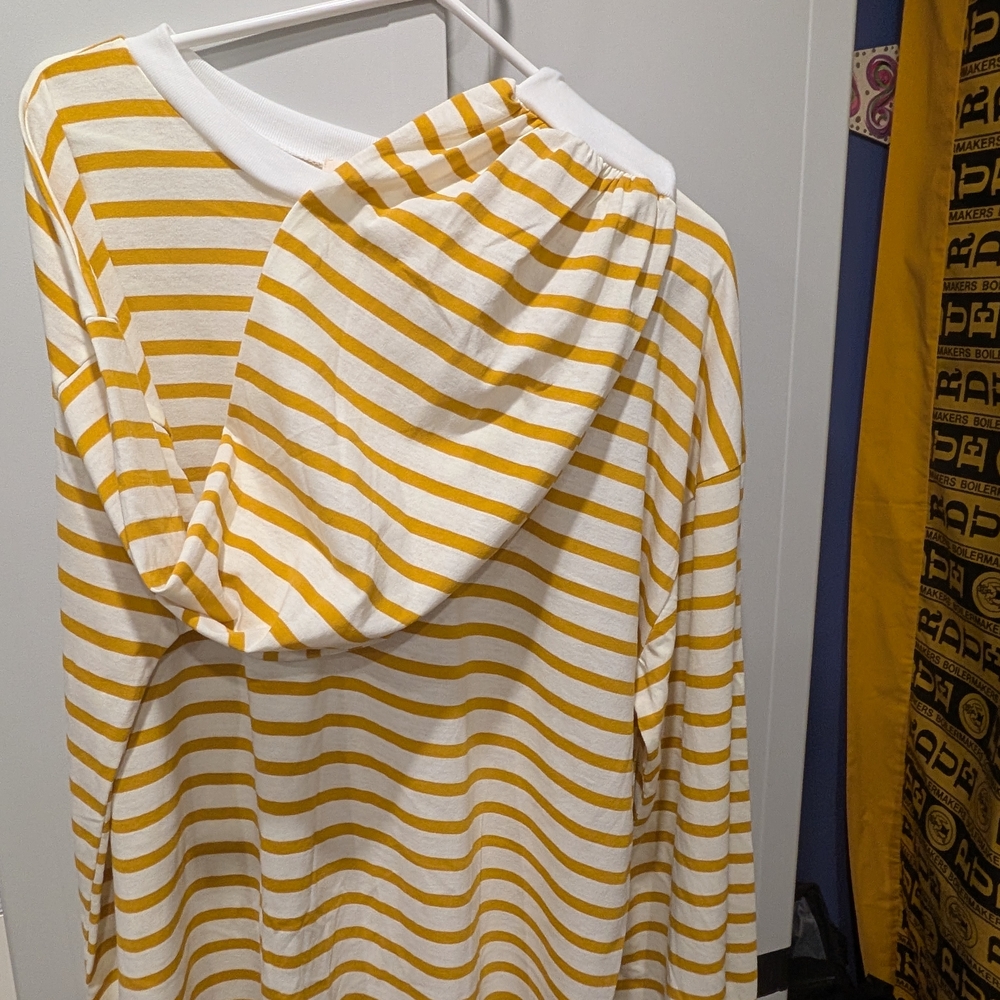 Striped Yellow and White Women's Top